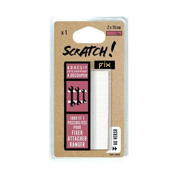 SCRATCH - Bande adhésive scratch 2 x 75 cm - blanc