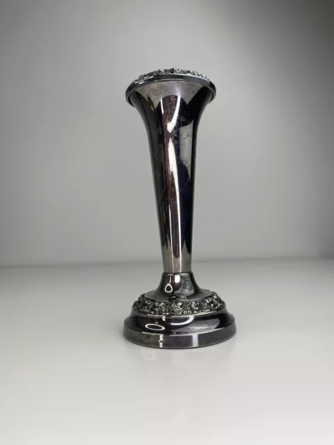 Ianthe Silver Plated Rose Flower Bud Posy Vase Vintage Silver Plated 3