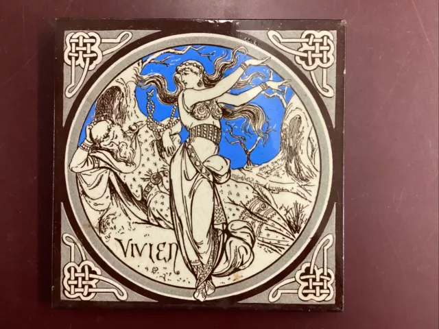 ANTIQUE MINTON TILE - MOYR SMITH - C1876 6x6” Vivien