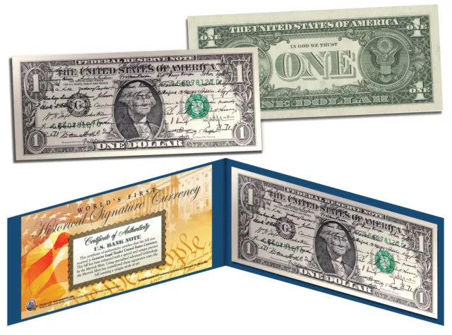 ALL 44 U.S. PRESIDENT SIGNATURES Genuine Legal Tender US $1 Bill *World's First*