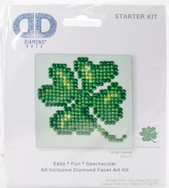 Diamond Dotz diamond Embroidery Facet Art Kit 4.75"X4.75"-Lucky Leaves, DDS011