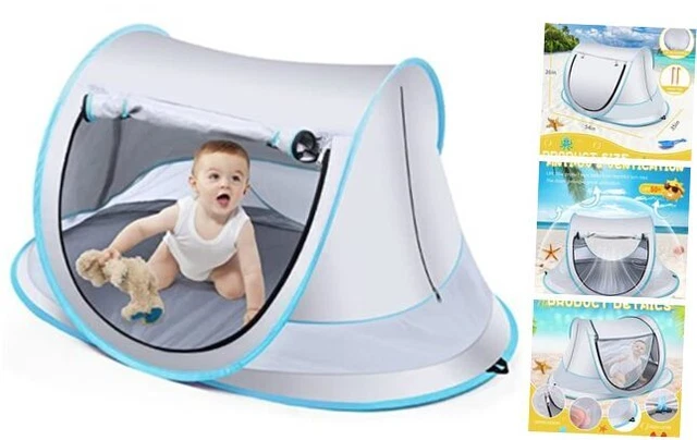 Baby Beach Tent,Large Pop Up Beach Tent Sun Shade for Beach,Portable Baby