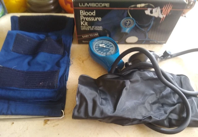 1989 Vintage Lumiscope Blood Pressure Kit*Cuff, Bladder, (Bad)Bulb, Gauge Only