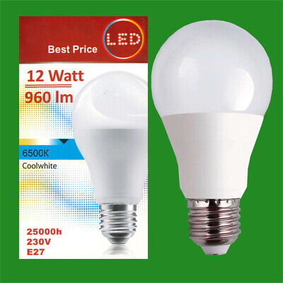 2x 12W LED GLS A60 Es Edison E27 6500K Blanc Froid Lampe Ampoule 960Lm 230V