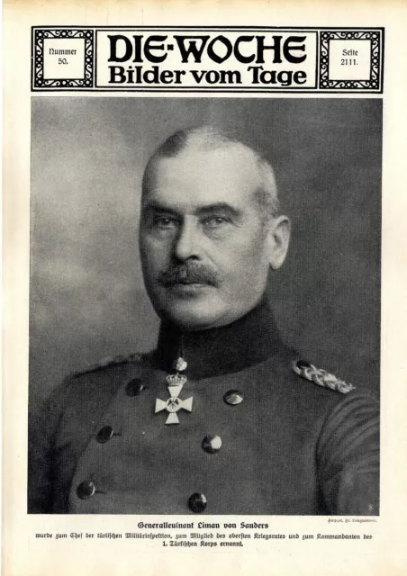 Generalleutnant Liman von Sanders 1.Türkisches Korps Historische Memorabile 1913