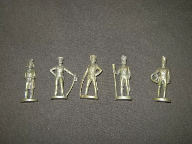 Kinder Métal Ancien 5 Figurines Soldats De L'armee Prussienne Vintage #Ckdb