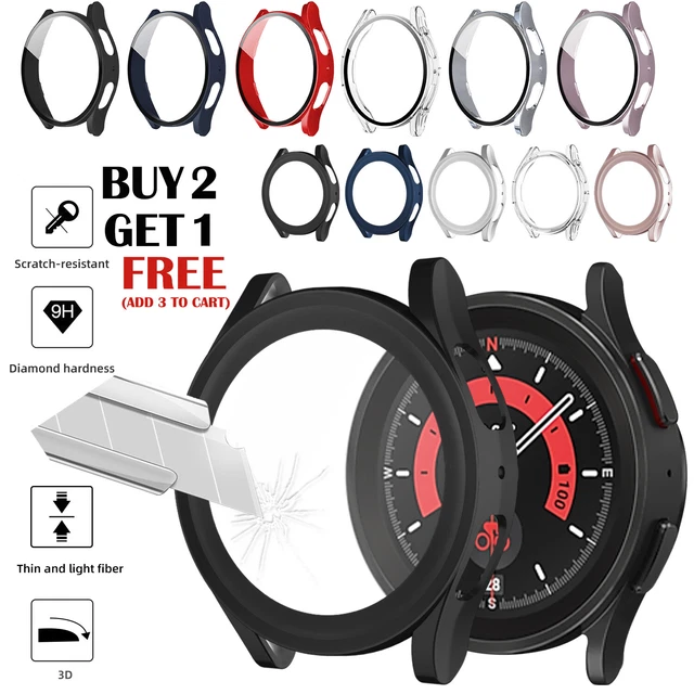 FOR SAMSUNG GALAXY Watch 5 Pro 45mm 4 5 44mm 40mm Case W/ Glass Screen