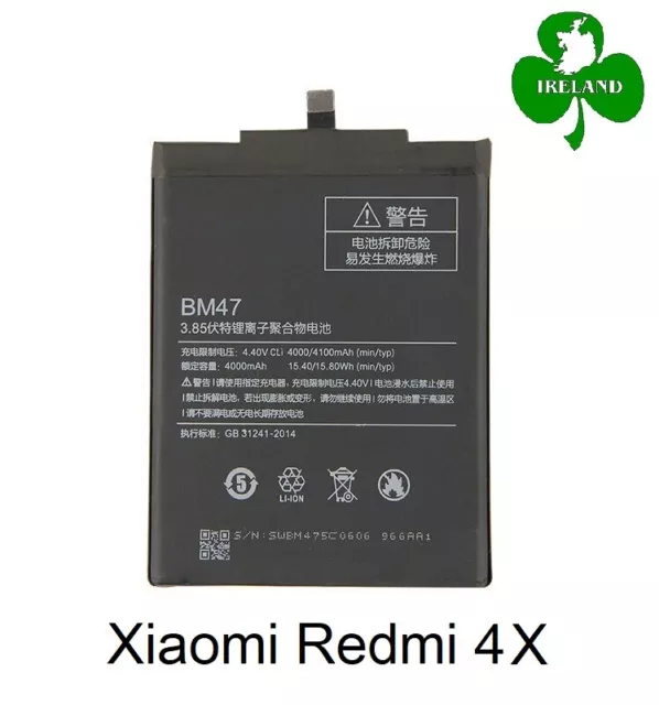 For Xiaomi Redmi 4X Internal Battery 4100mAh MI BM47 Battery Replacement New