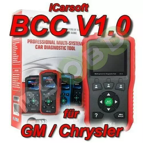 Dispositivo diagnostico professionale iCarsoft BCC v1 per airbag diagnostico GM Chrysler OBD ABS e molto altro
