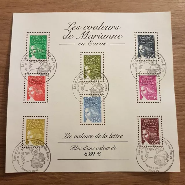 Timbres France Superbe Bloc Feuillet N°67 Oblitéré "Les couleurs de Marianne"