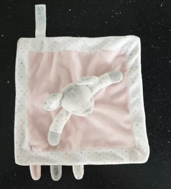 Doudou Souris Plat Obaïbi Okaïdi Ob Gris Blanc Rose Pois