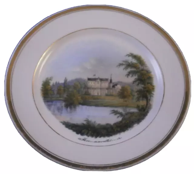 19thC Gotha Porcelain Scenic Plate Porzellan Teller Scene Reinhardtsbrunn