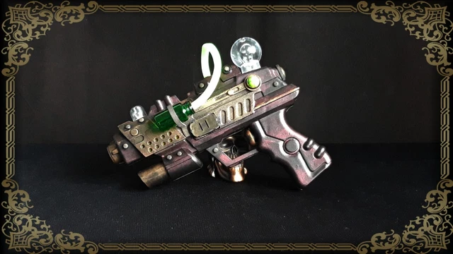 Pistola Ray Gun Steampunk retrò costume cosplay accessorio LARP - VEDI VIDEO
