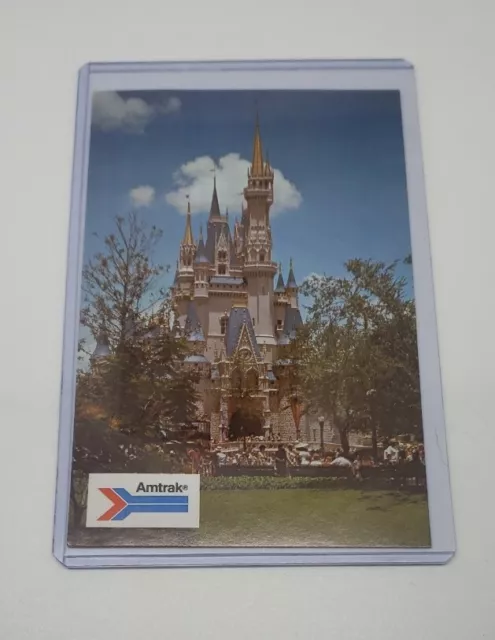 Amtrak Walt Disney World Cinderella's Castle Vintage Postcard Orlando Florida