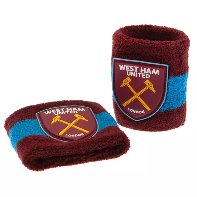 West Ham United FC Cotton Wristbands / Sweatbands in Claret & Blue