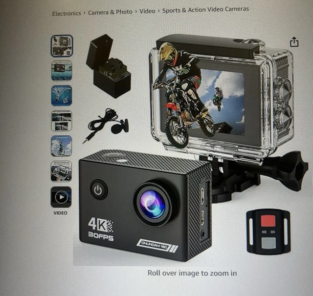 Yolansin Action Cam 4K 30FPS Con MicroSD 64GB | Fotocamera Subacquea 40M, Telecomando E Batterie - Foto 3