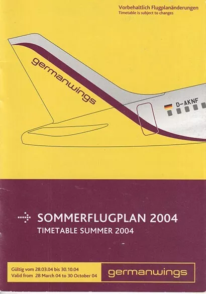 Germanwings timetable 2004/03/28