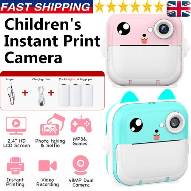 Kids Instant Print Camera HD 1080P 2.4Inch Selfie Video Digital Camera Xmas Gift