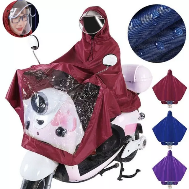 Oxford Imperméable Poncho à Capuche Châle Pluie Cape pour Vélo Scooter Moteur