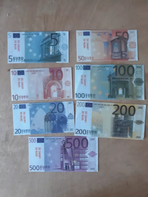lot de 3 séries de billets factices polonais  jouet, en euros!