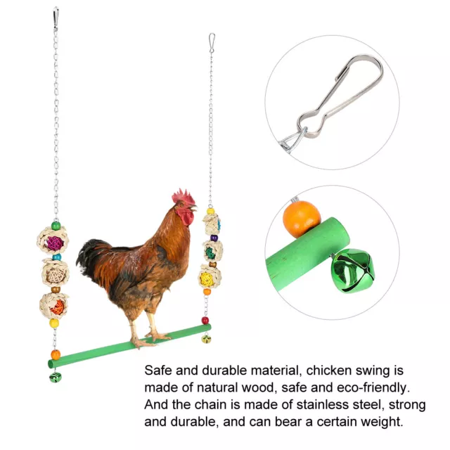 Pet Chicken Groe Papagei Holz Swing Stand Bar Sicherheit Spielzeug Kauen Beien
