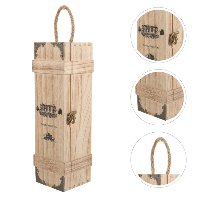 Caja de botellas de licor estante de vino de madera estantes de almacenamiento de madera regalo