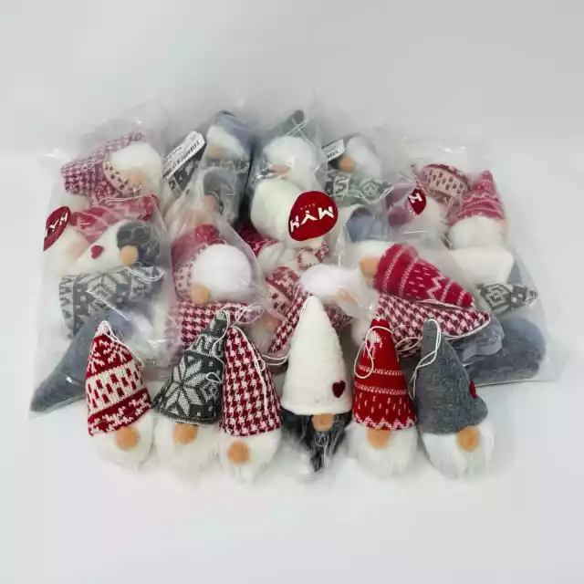 NEW MYH Deco 36 Gnome Fabric Plush Christmas Tree Ornaments, 4"/ea (w/o string)