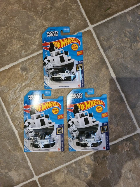 2021 Hot Wheels Mickey Mouse Disney Steamboat Set Of 3