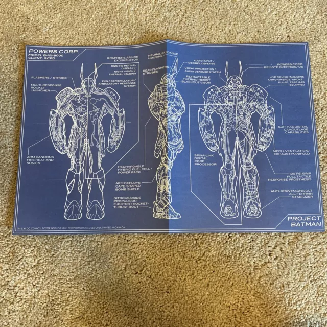 SDCC Comic Con 2015 Handout Power Corp Project Batman BLUEPRINT poster