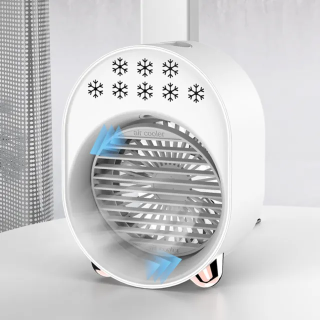 Air Cooler with Light Effect Adjustable Table Spray Electric Fan Portable