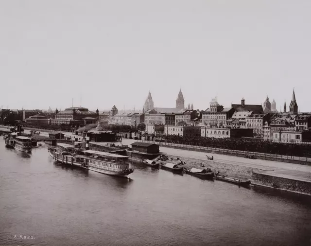 Mainzer Stadtansicht mit Rhein, um 1880, Albuminpapierabzug Unbekannt (19.Jhd)