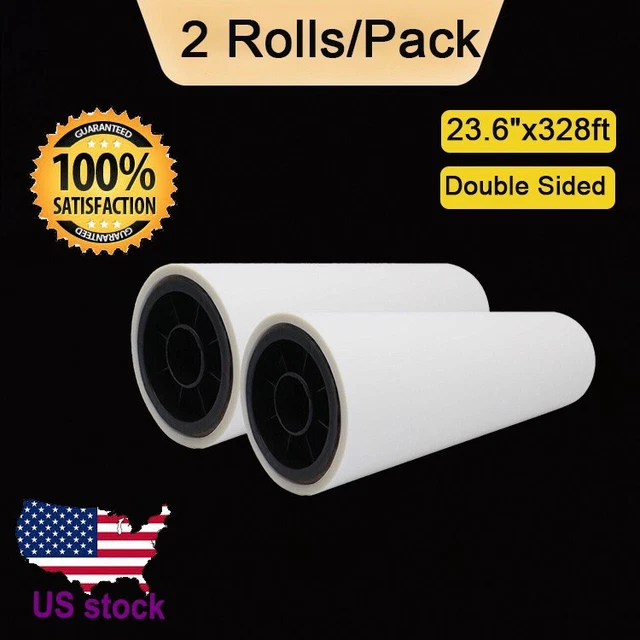 Bundle 2 rolls 23.6"x328ft DTF Transfer Film Pet Film - Double Sided Hot Peel
