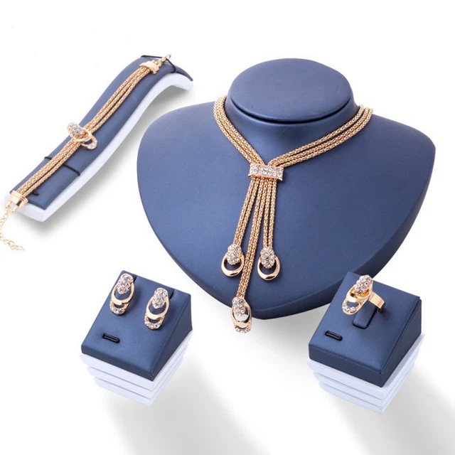 ENSEMBLE BIJOUX FANTAISIE Dubai plaqu or femmes collier en