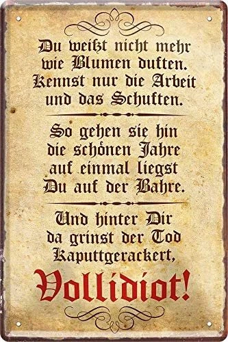 Lustiges Blechschild "Wenn Du Denkst Es Geht..." - 28x12cm Deko Mit Ostsee-Spruch