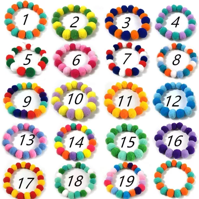 30x Wholesale Pet Dog Cat Rainbow Flower Hair Ball Necklace Grooming Collars
