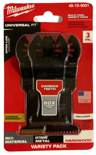 Milwaukee 49109001 locomotora abierta todo uso hoja multi0 herramientas paquete de variedades cuchillas...