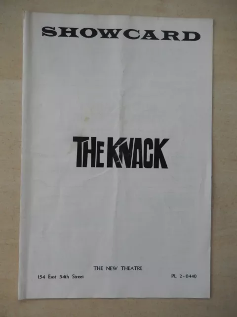 1960's - New Theatre Playbill - The Knack - Brian Bedford - Brian Murray
