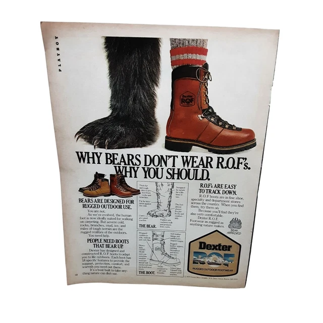 Dexter Boots Not For Bears 1979 Magazine Print Ad