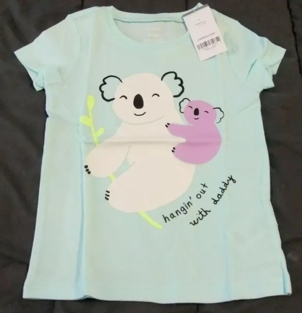 NWT Carters Toddler Girl 24M, 2T Blue Short Sleeve KOALA  HANGIN' OUT WITH DADDY