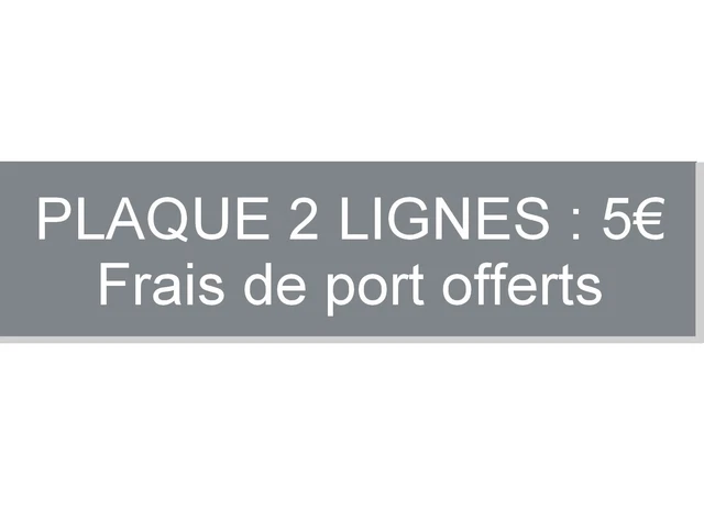 Plaque boite aux lettres personnalisée adhésive au format 100x25mm - 2 lignes