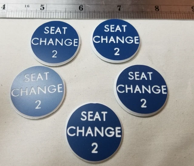 Seat Change 2 Buttons, Double-Sided 1.25" (5)