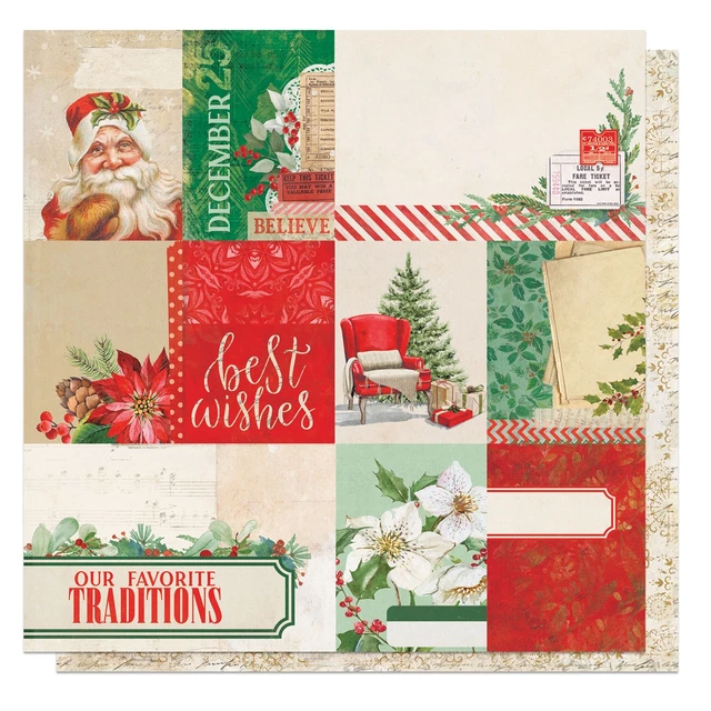 25er-Pack Urlaub Charm doppelseitiger Karton 12""x12""-Believe HOLC12-4302