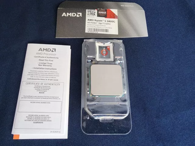 AMD Ryzen 5 3400G CPU incl. Vega Graphics