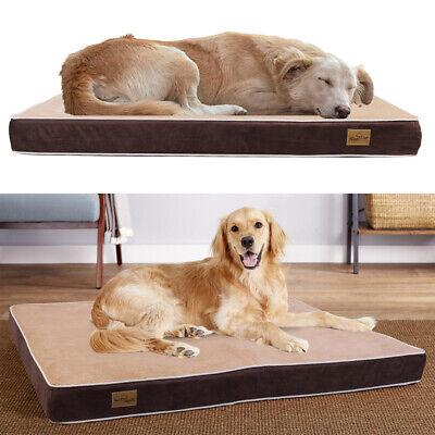 Jumbo Padded Orthopedic Dog Bed Waterproof Rectangle Crate Foam Plush Pillow XXL