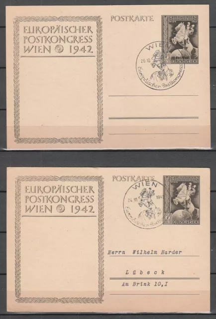 Bus 2) D.Reich: 4 versch.Ganzsachen, 1x Stempel Königsberg ! 2 Scans !