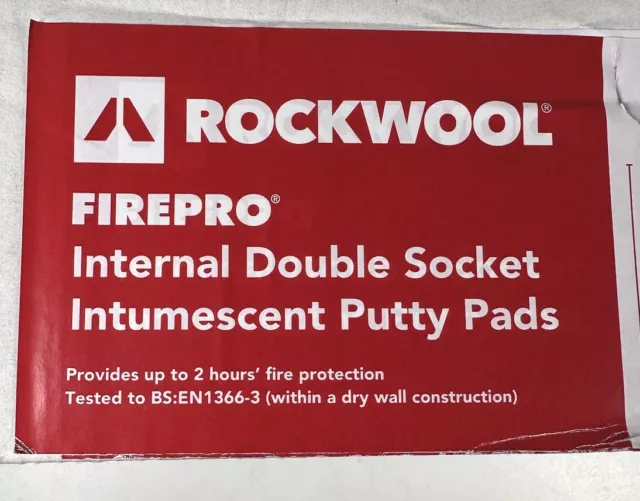 20 x Rockwool FirePro Intumescent Double Socket Fire Resistant Red Putty Pads 2