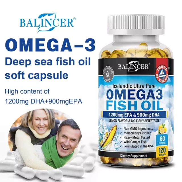 Omega 3 2250 mg - 120 Cápsulas - Aceite de Pescado con Ácidos Grasos EPA y DHA 3