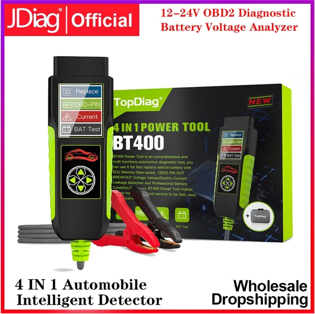 4 In 1 Car OBDII Scanner 12/24V Battery Analyzer Voltage Circuit Leakage Tester