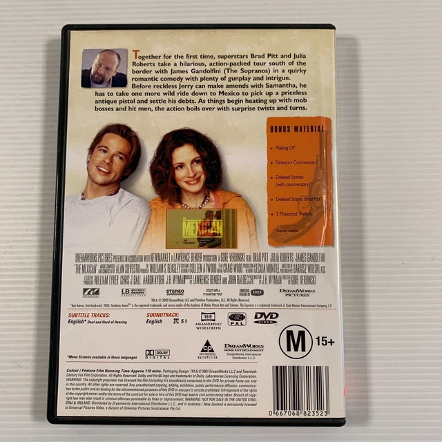 THE MEXICAN (DVD, 2000) Brad Pitt, Julia Roberts, James Gandolfini