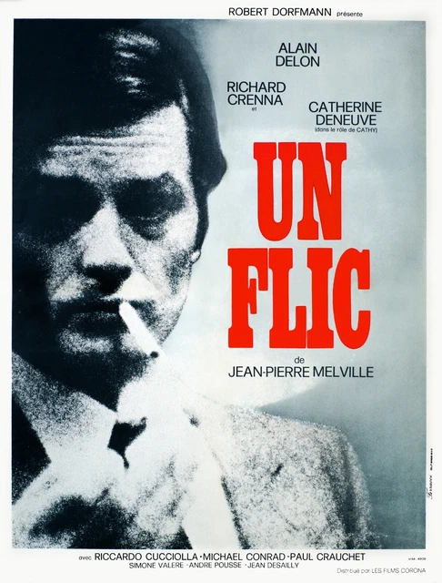 Un Flic, Alain Delon, Repro Affiche De Cinema Vintage (40X60)